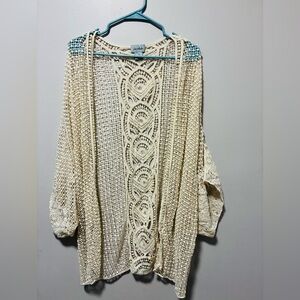 Moda Cream Open-Knit Cardigan